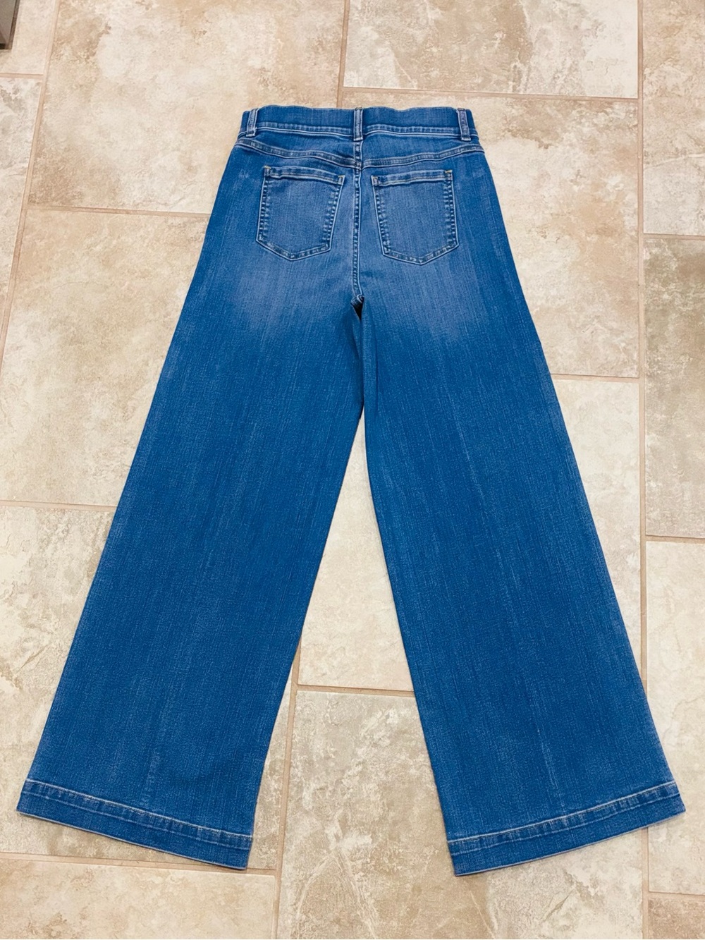 SPANX Vintage Indigo Wide Leg Stretch Denim Jeans Women’s M 31x31 EUC - Picture 5 of 14